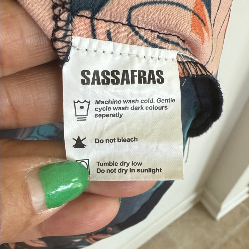 Sassafras Black Floral Long Sleeve Dress - Picture 5 of 8